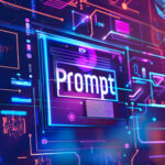 Digital abstract with the word "prompt" representing advice on prompting from GP's AI for everyone course experts.